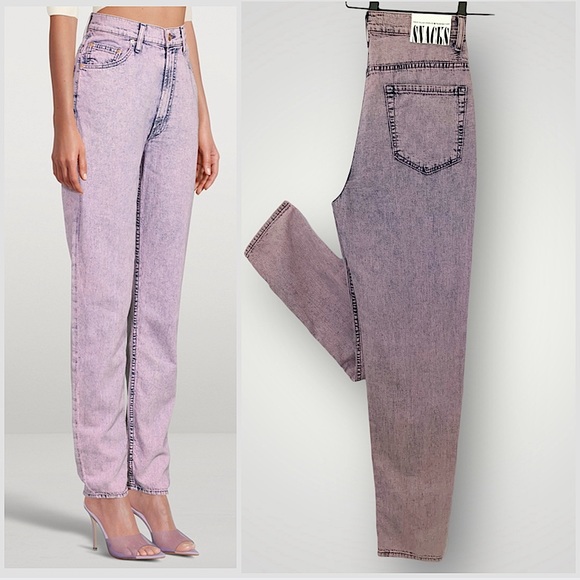 MOTHER SNACKS High Waisted Twizzy Skimp Wash Jeans in Silver Pink NWT - Picture 11 of 11